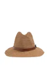 Emporio Armani Straw Fedora Hat Leather Band
