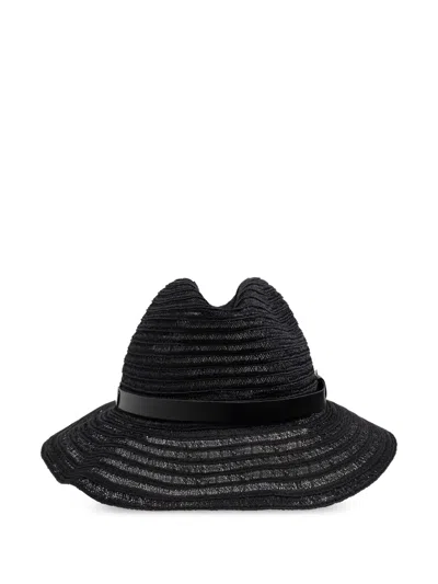 Emporio Armani Straw Hat In Black