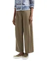 Emporio Armani Stretch Brushed Cotton Barrel Leg Trousers In Khaki