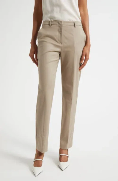 Emporio Armani Stretch Cotton Blend Pants In Nude