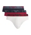 Emporio Armani Stretch-cotton Bold Monogram Logo Briefs In Multi