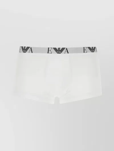 Emporio Armani Stretch Cotton Boxer Set In White
