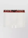 Emporio Armani Stretch Cotton Boxer Waistband Contrast In Brown