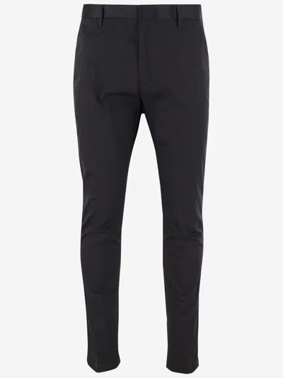 Emporio Armani Stretch Cotton Chino Pants In Black