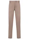 Emporio Armani Lustrous Comfort Cotton Chinos With Turned-up Cuffs In Dove Grey
