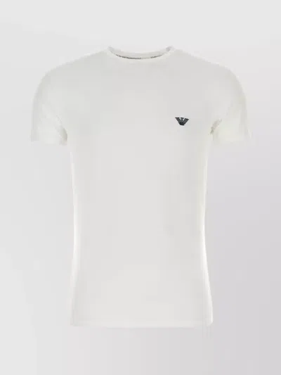 Emporio Armani Stretch Cotton Crew Neck T-shirt In White