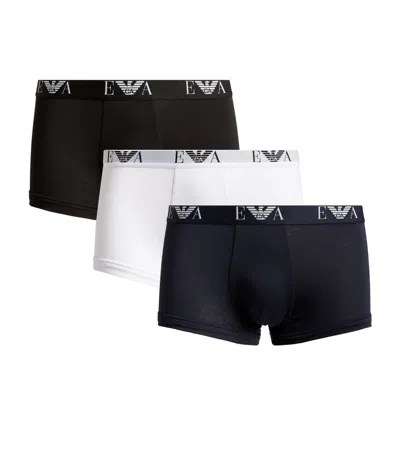 EMPORIO ARMANI STRETCH-COTTON EAGLE MONOGRAM TRUNKS