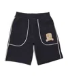 Emporio Armani Stretch-cotton Logo Bermuda Shorts (4-16 Years) In Navy
