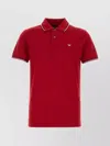 Emporio Armani Polo In Cotone Stretch Rosso Uomo In Red