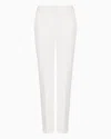 Emporio Armani Stretch Cotton Trousers In White