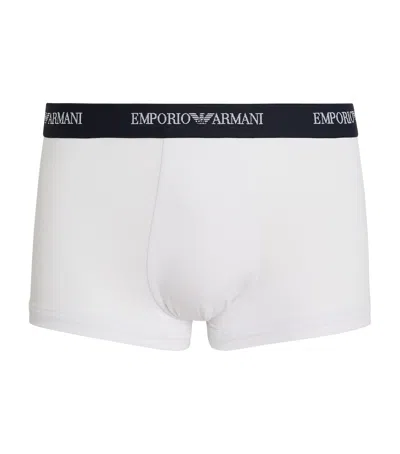 Emporio Armani Stretch-cotton Trunks In White