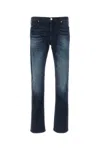 Emporio Armani Faded Effect Stretch Denim Jeans In 0942