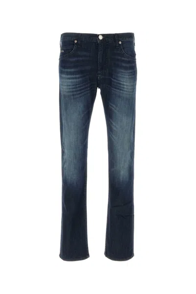 Emporio Armani Stretch Denim Jeans In Blue