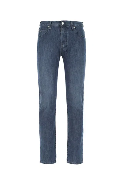 Emporio Armani Stretch Denim Jeans In Blue