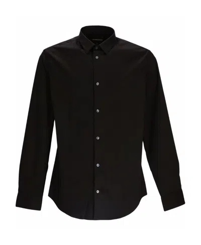 EMPORIO ARMANI EMPORIO ARMANI LOGO-EMBROIDERED BUTTONED SHIRT