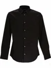 Emporio Armani Stretch-fit Shirt With Button Closure In Black