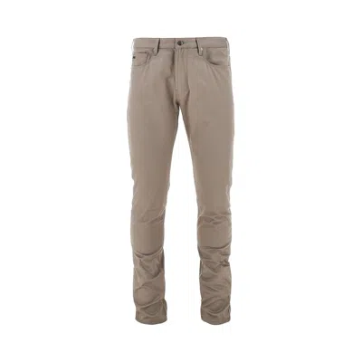 Emporio Armani Casual Pants With Belt Loops In Neutral