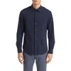 Emporio Armani Stretch Jersey Button-up Shirt In Navy