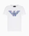Emporio Armani Stretch-jersey Slim-fit T-shirt With Oversized Eagle Pattern In White