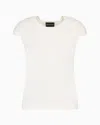 Emporio Armani Stretch-jersey T-shirt With Gathered Sleeves In White
