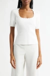 Emporio Armani Stretch Milano Top In Soft White