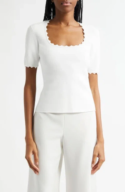 Emporio Armani Stretch Milano Top In Soft White