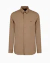 Emporio Armani Stretch Nylon-blend Shirt In Beige