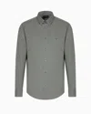 Emporio Armani Stretch Nylon-blend Shirt In Green