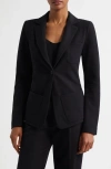 Emporio Armani Essentials One-button Blazer Jacket In Solid Black