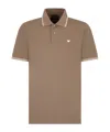 Emporio Armani Stretch Pique Polo Shirt In Brown