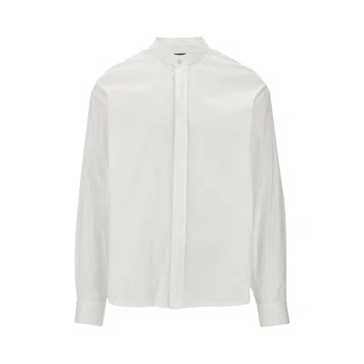 Emporio Armani Stretch Poplin Shirt In White