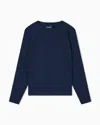 Emporio Armani Stretch Sandblasted Fabric Blouse In Blue