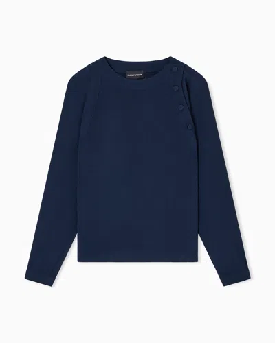 Emporio Armani Stretch Sandblasted Fabric Blouse