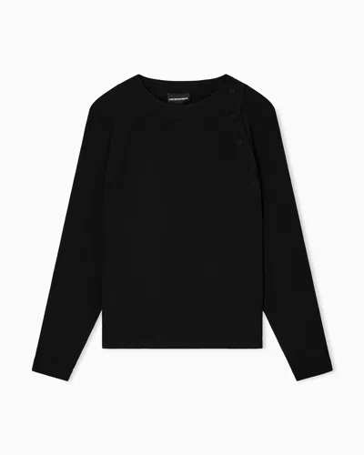 Emporio Armani Stretch Sandblasted Fabric Blouse