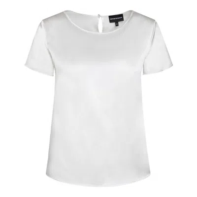 Emporio Armani Stretch Silk T-shirt In White