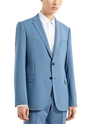 Emporio Armani Stretch Slim Fit Blazer In Light Blue