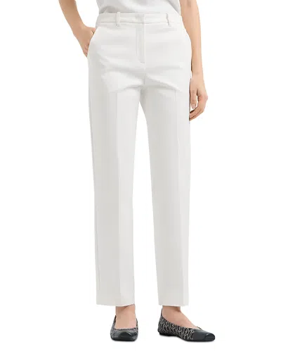 Emporio Armani Stretch Straight Leg Pants In Off White