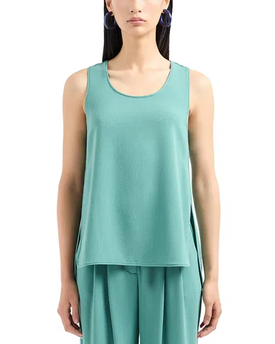Emporio Armani Stretch Tank In Jade