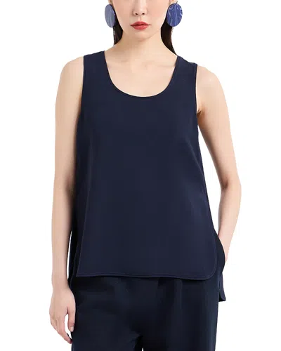 Emporio Armani Stretch Tank In Blu Mezzanotte