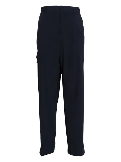 Emporio Armani Stretch Tapered Trousers In Black