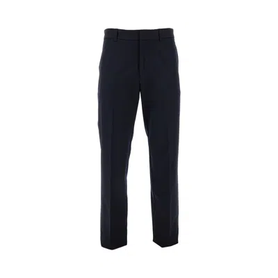Emporio Armani Stretch Twill Tailored Pants In Blue