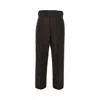 Emporio Armani Stretch Wool Pants With Waist Straps In Brown