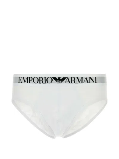 Emporio Armani Cotton Brief Featuring Elastic Waistband In White