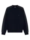 Emporio Armani Colour-block Virgin-wool Jumper In Blue