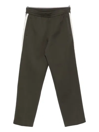 Emporio Armani Stripe-detail Track Pants In Green