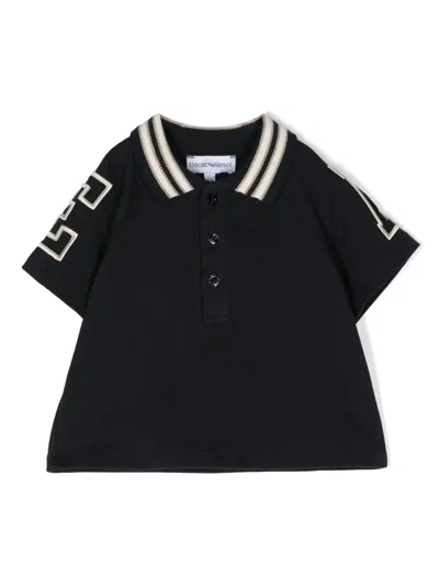 Emporio Armani Baby Boys Navy Blue Cotton Ea Polo Shirt