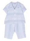 Emporio Armani Stripe-print Two-piece Set In Blue