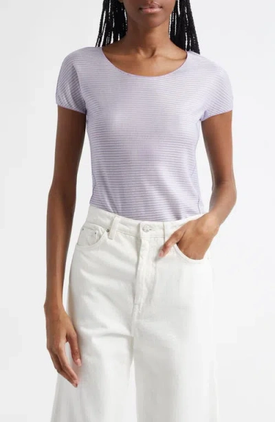 Emporio Armani Stripe T-shirt In Lilac