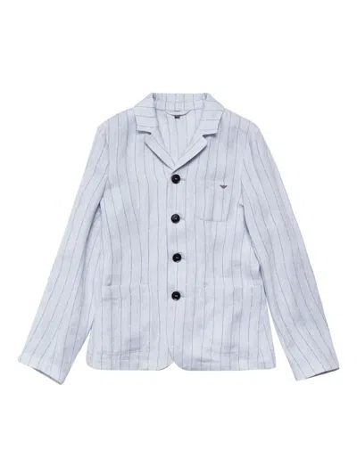 Emporio Armani Kids' Striped Blazer In Blue