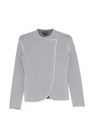 Emporio Armani Striped Blazer Jacket In Multi